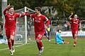 Fabian Wessig (links) bejubelte mit Mannschaftskamerad Benjamin Girth das 2:0 für die Würzburger Kickers.