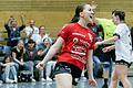 Lilly Horling von der HSG Pleichach freut sich über ein Tor. Die Pleichacherinnen gewannen ihr Heimspiel in der Handball-Oberliga Nord der Frauen mit 26:23 gegen die HG Zirndorf.