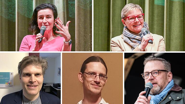 Diskutieren am 24. Januar in Schondra (von links oben nach rechts unten): Dorothee Bär, Sabine Dittmar, Christian Ruser, Florian Beck und Karl Graf Stauffenberg.