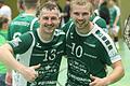 Stefan Bayer (links) und Linus Reuthal vom Hnadball-Oberligisten TV Marktsteft gewannen das Auswärtsspiel in eigener Halle beim SV Michelfeld 29:21.